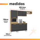 Armário De Cozinha Completa Com Balcão 6 Portas 1 Gaveta Atac