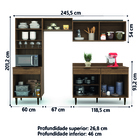 Armário De Cozinha Completa Com Balcão 6 Portas Ripado 3d 3 G