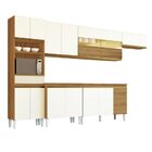 Armário De Cozinha Completa Com Balcão E Nicho Para Micro-ond