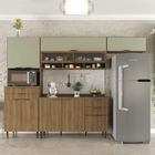 Armário De Cozinha Completa Com Balcão Nicho Para Micro Ondas