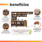 Armário De Cozinha Completa Com Balcão Nicho Para Micro Ondas