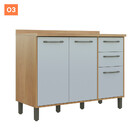 Armário De Cozinha Completa Com Tampo 10 Portas 02 Gavetas E