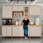 Armário De Cozinha Completa Com Tampo 14 Portas 02 Gavetas E