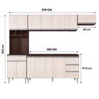 Armário De Cozinha Completa Com Tampo 270 Cm Andréia Avelã