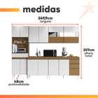 Armário De Cozinha Completa Com Vidro Reflecta 13 Portas E 3