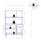 Armário De Cozinha Completa Compacta 6 Portas 2 Gavetas 1,20m