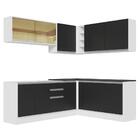 Armário De Cozinha Completa De Canto 100% Mdf 389cm Branco/pr