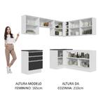 Armário De Cozinha Completa De Canto 100% Mdf 409cm Branco/pr
