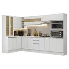 Armário De Cozinha Completa De Canto 100% Mdf 447 Cm Branco S