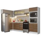 Armário De Cozinha Completa De Canto 100% Mdf 447cm Branco/ru