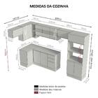 Armário De Cozinha Completa De Canto 100% Mdf 447cm Branco/ru