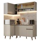 Armário De Cozinha Completa De Canto 265 Cm Crema Nice Madesa