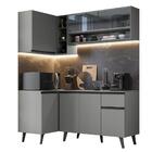 Armário De Cozinha Completa De Canto 265cm Cinza Nice Madesa