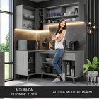 Armário De Cozinha Completa De Canto 265cm Cinza Nice Madesa