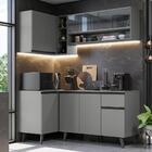 Armário De Cozinha Completa De Canto 265cm Cinza Nice Madesa