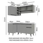 Armário De Cozinha Completa De Canto 265cm Cinza Nice Madesa