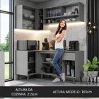 Armário De Cozinha Completa De Canto 265cm Cinza Nice Madesa