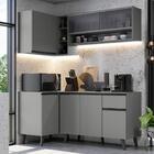 Armário De Cozinha Completa De Canto 265cm Cinza Nice Madesa