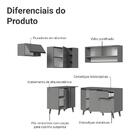 Armário De Cozinha Completa De Canto 325cm Cinza Nice Madesa