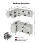 Armário De Cozinha Completa De Canto 325cm Cinza Nice Madesa