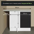 Armário De Cozinha Completa De Canto 349cm Branco/preto Glamy