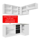Armário De Cozinha Completa De Canto 349cm Branco/preto Glamy