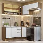 Armário De Cozinha Completa De Canto 349cm Rustic/branco Glam