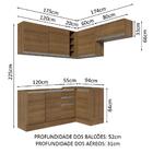 Armário De Cozinha Completa De Canto 349cm Rustic Glamy Mades