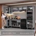 Armário De Cozinha Completa De Canto 385cm Cinza Nice Madesa