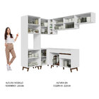 Armário De Cozinha Completa De Canto 392cm Branco Reims Mades