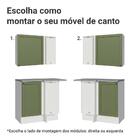 Armário De Cozinha Completa De Canto 399 Cm Branco/verde Vik