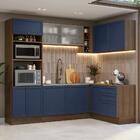 Armário De Cozinha Completa De Canto 399 Cm Rustic/azul Vik M