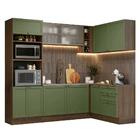 Armário De Cozinha Completa De Canto 399 Cm Rustic/verde Vik