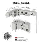 Armário De Cozinha Completa De Canto 405cm Cinza Nice Madesa