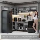 Armário De Cozinha Completa De Canto 405cm Cinza Nice Madesa
