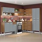 Armário De Cozinha Completa De Canto 417cm Rustic/cinza Emill