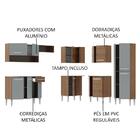 Armário De Cozinha Completa De Canto 417cm Rustic/cinza Emill