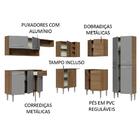 Armário De Cozinha Completa De Canto 417cm Rustic/cinza Emill