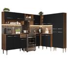 Armário De Cozinha Completa De Canto 417cm Rustic/preto Emill
