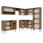 Armário De Cozinha Completa De Canto 417cm Rustic/preto Emill