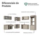 Armário De Cozinha Completa De Canto 445cm Suspensa Crema Nic