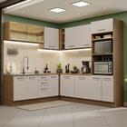 Armário De Cozinha Completa De Canto 459cm Rustic/crema Agata