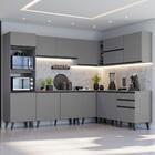 Armário De Cozinha Completa De Canto 465cm Cinza Nice Madesa