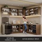 Armário De Cozinha Completa De Canto 469cm Rustic/preto Glamy