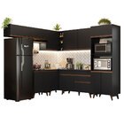 Armário De Cozinha Completa De Canto 472cm Preto Reims Madesa