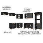 Armário De Cozinha Completa De Canto 472cm Preto Reims Madesa