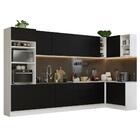Armário De Cozinha Completa De Canto 499cm Branco/preto Agata