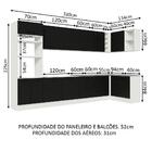 Armário De Cozinha Completa De Canto 499cm Branco/preto Agata