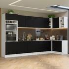 Armário De Cozinha Completa De Canto 499cm Branco/preto Agata