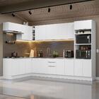 Armário De Cozinha Completa De Canto 499cm Branco Stella Made
